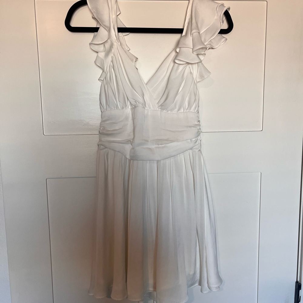 Elegant White Ruffle Dress